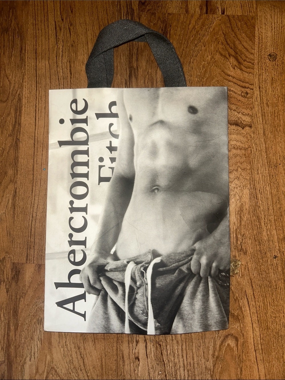 Vintage Abercrombie & Fitch Black and Gray Photo Tote